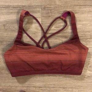 Lululemon Sports Bra Ombré Orange and Pink/Red
